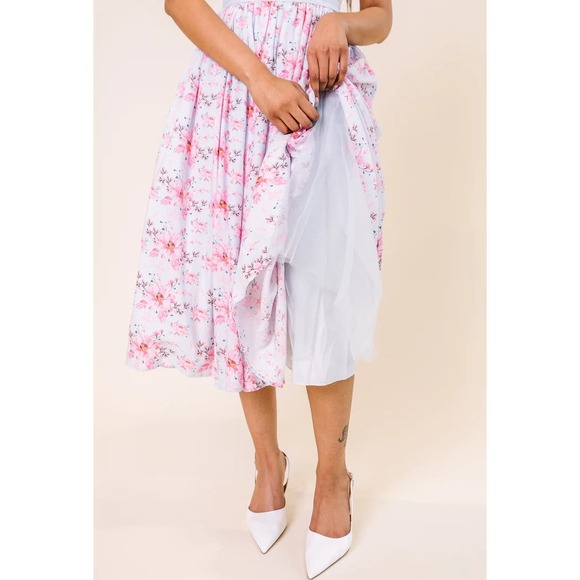 Ivy City Co. Ballerina Dress NWT Pink Blossom Size Medium Floral Spring Midi - Picture 7 of 15